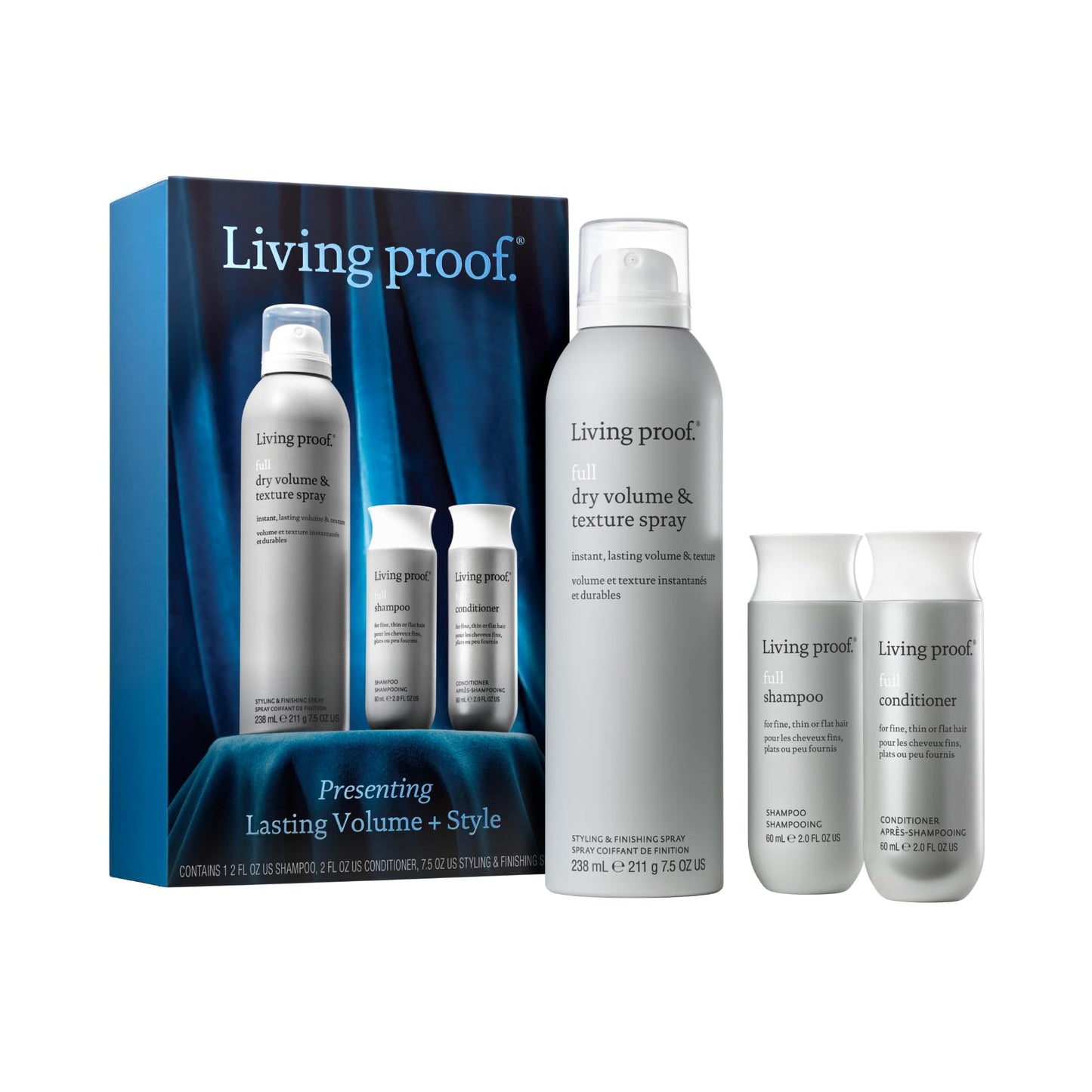 Living proof Travel Size Full Shampoo & Conditioner, and Full Size Dry Volume & Texture Spray Kit ($70 value)
