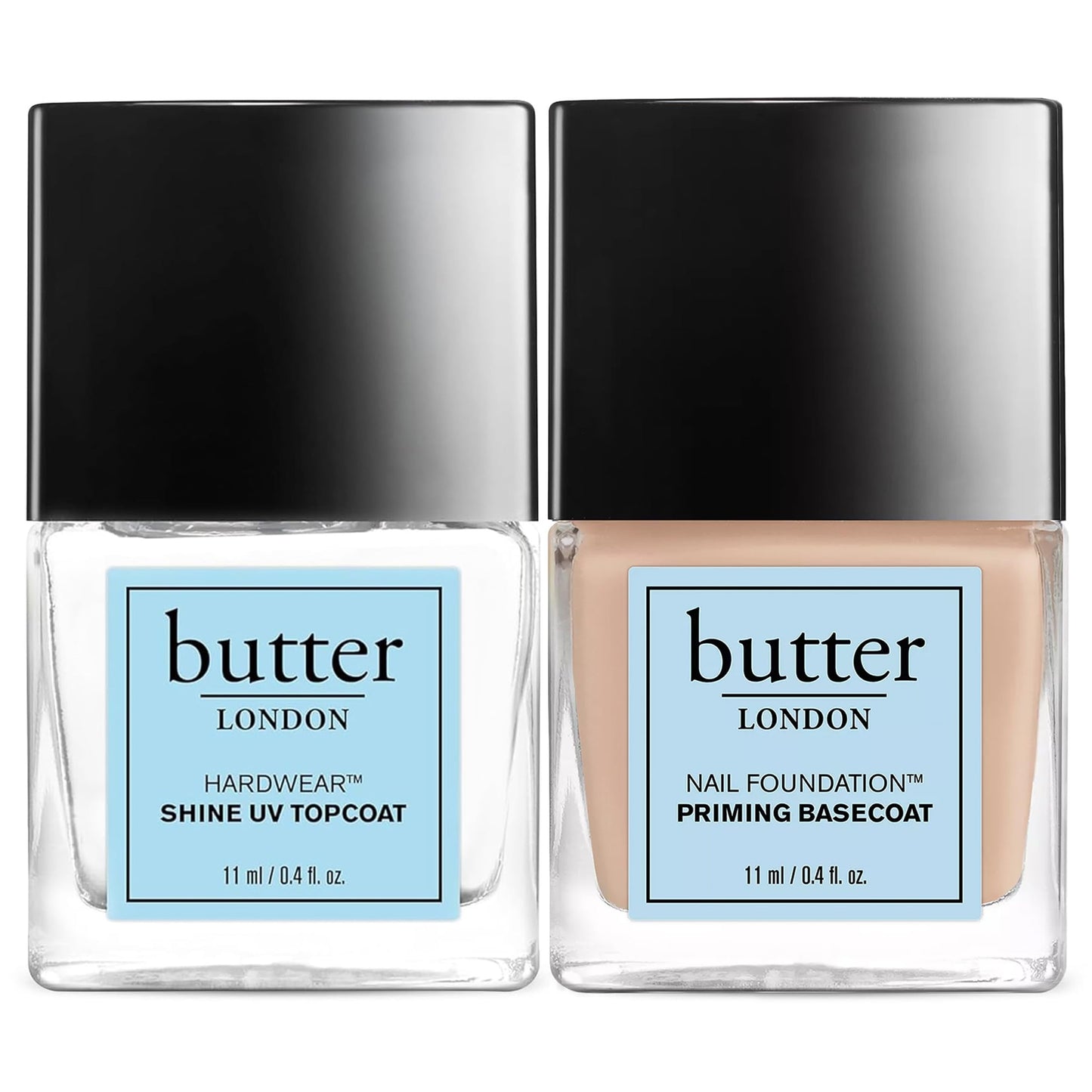 butter LONDON Nail Polish Set - UV Gel-Like Top Coat & Nail Lacquer, (Priming Basecoat)