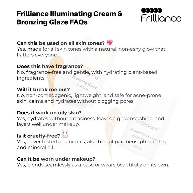 Frilliance Hydrating Go-To Glow, Bronzing Glaze Drops, Cruelty-Free Hypoallergenic for Teens of All Skin Types, 30 ml / 1 fl oz