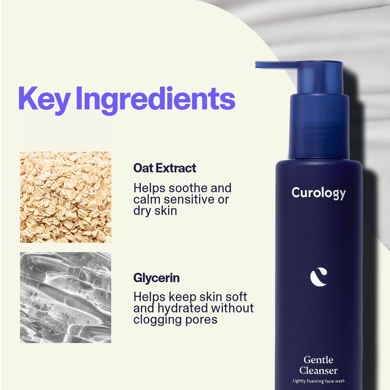 Curology Skin Care Set, Gentle Cleanser Face Wash and Gel Moisturizer Face Lotion, Fragrance Free