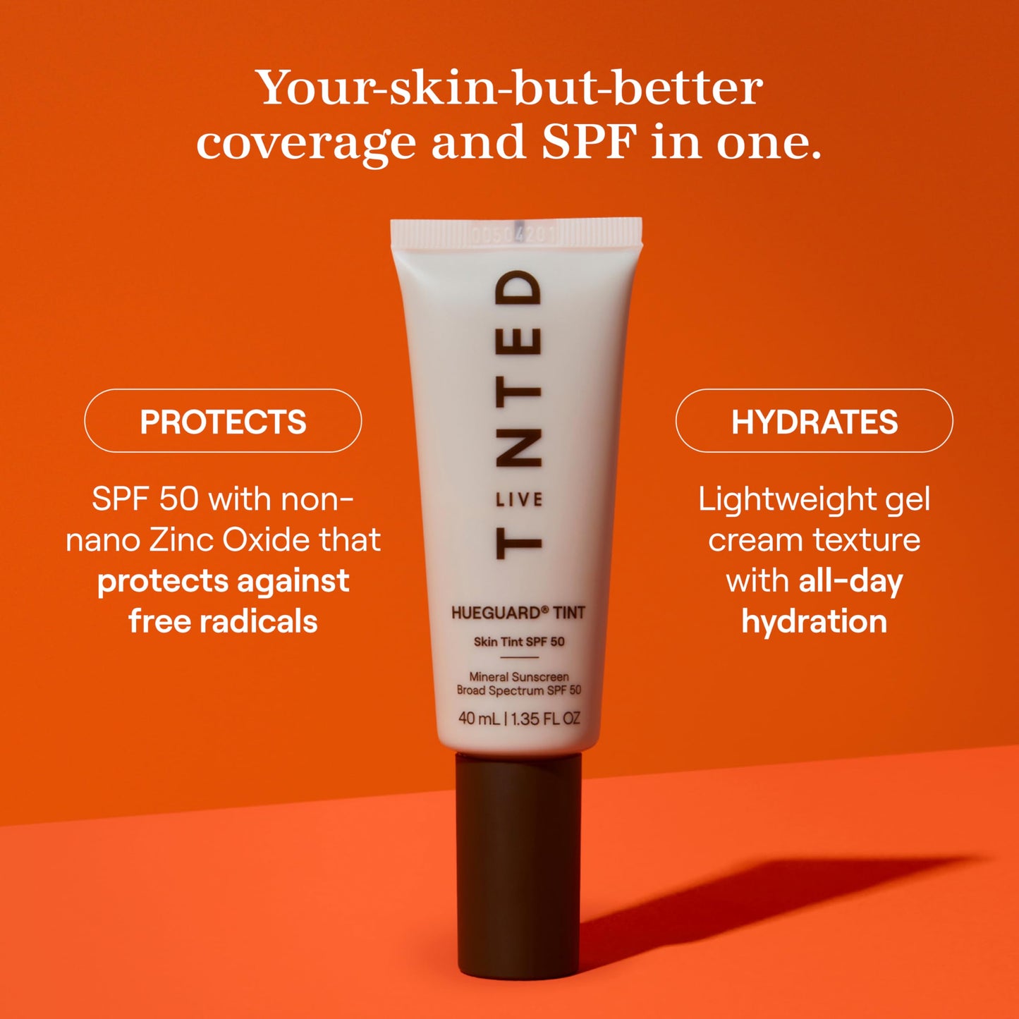 Live Tinted Hueguard Tinted Sunscreen SPF 50 - Mineral Sunscreen for Face, Skin Tint with Buildable Coverage, Dewy Glow Finish, Hydrating, Vegan, Fragrance-Free, Water & Sweat Resistant, Shade 07