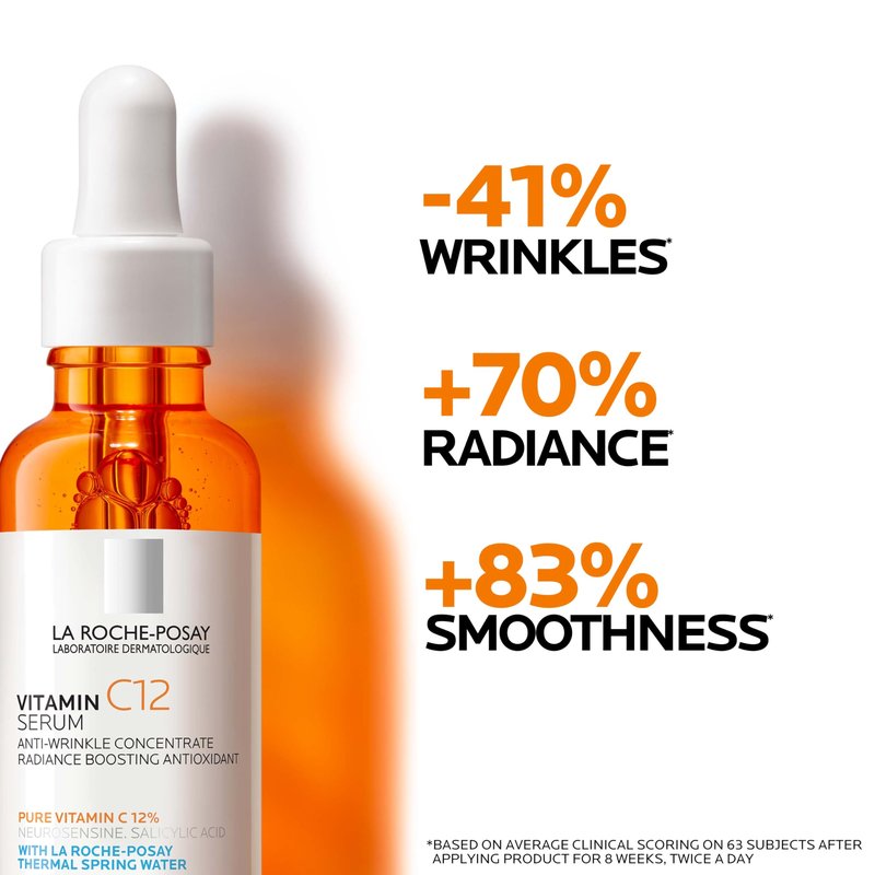 Bundle of La Roche-Posay Pure Vitamin C Serum For Face, Boost Radiance & Reduce Wrinkles, + La Roche-Posay Anthelios Tinted Sunscreen SPF 40+, Broad Spectrum SPF, Zinc Oxide Sunscreen