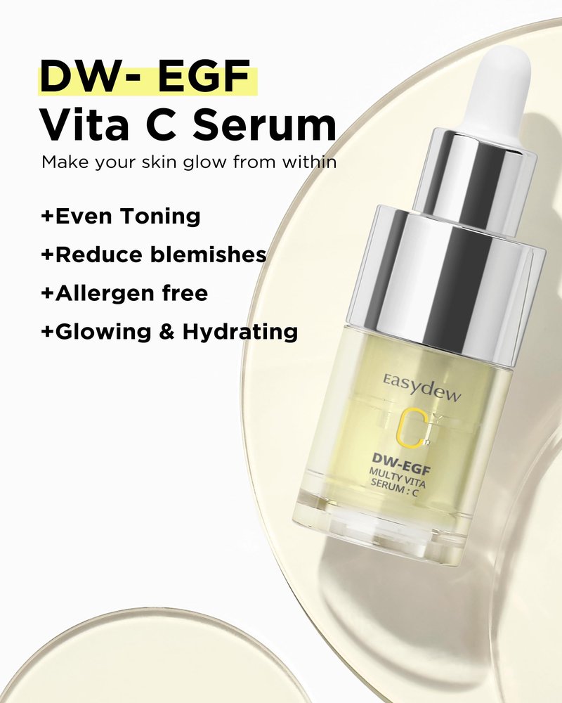 EASYDEW Multi Vita C Serum - Korean Facial Serum for Uneven Skin Tone & Dull Skin with Vitamin C, EGF Peptide, Niacinamide - Prevent-Oxidation Skin Vitality & Radiance Complexion, 0.47 fl.oz.