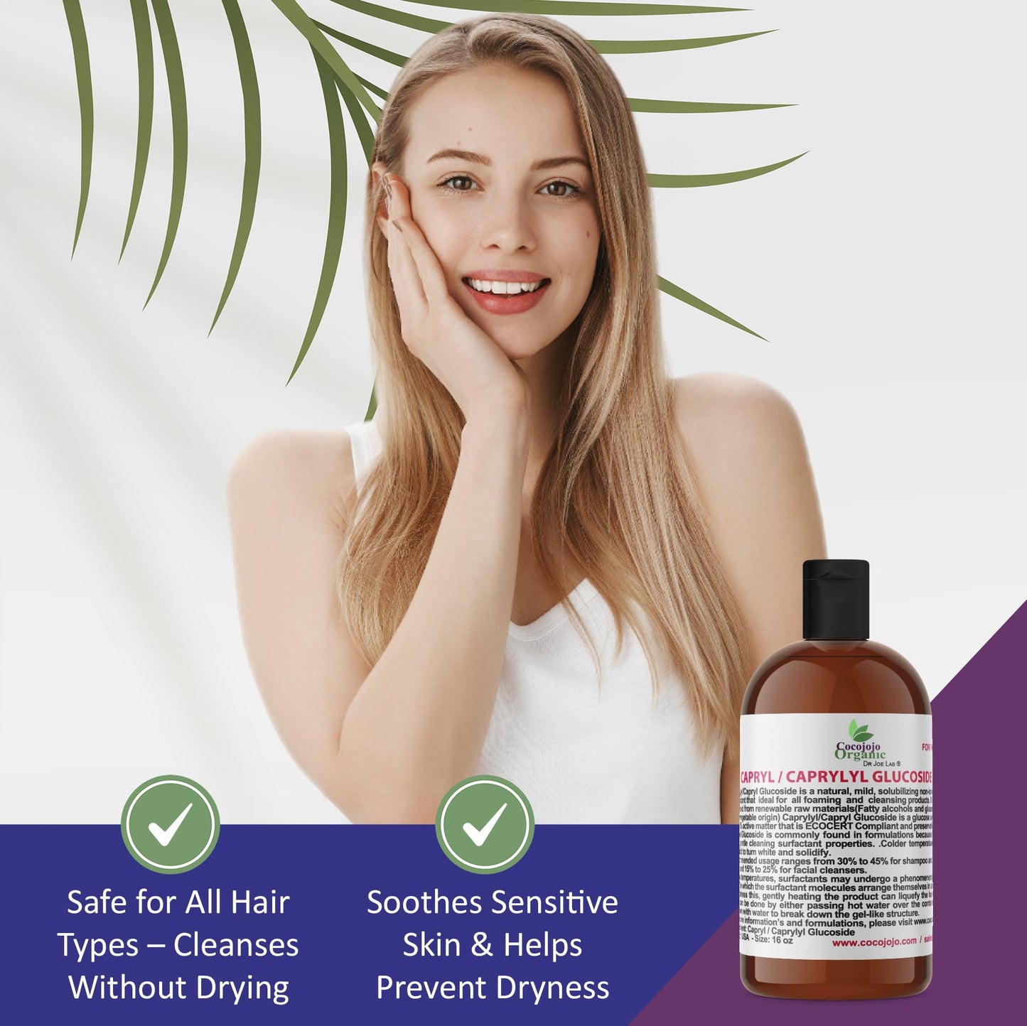 Dr Joe Lab Capryl Glucoside Liquid Surfactant - Caprylyl Natural, Plant Derived - DIY Skin Care - Shower Gels, Foaming, Body Soap, Shampoos Baby Products Face Cleansers - COCOJOJO (16 oz)
