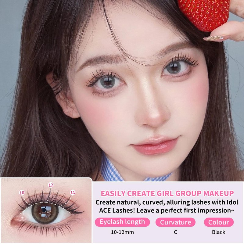 Elyzza Idol Lash Extension Kit 10-12mm Cluster Lashes With Thin Lash Band C+ Curl Natural Look False Eyelash Clusters With Bottom Lashes Faux Lash Clusters Extensions For DIY Individual Lashes at Home