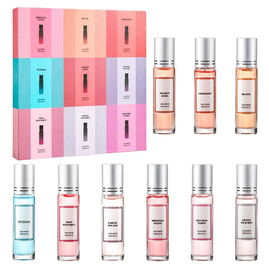 Pheromones Perfumes for Women, 9PC Roll On Pheromone Perfume Gift Set with Citrus, Jasmine, Amber, Vanilla & Musk Notes, Long Lasting Women's Perfume for Valentines Day Gifts & Birthday Day Gifts