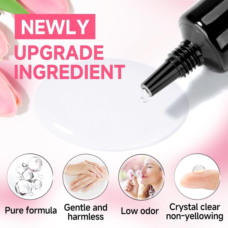 Solid Nail Glue for Press-On Nails - Super Strong Semi Nail Gel | Fast Curing 10ml (2-Pack)