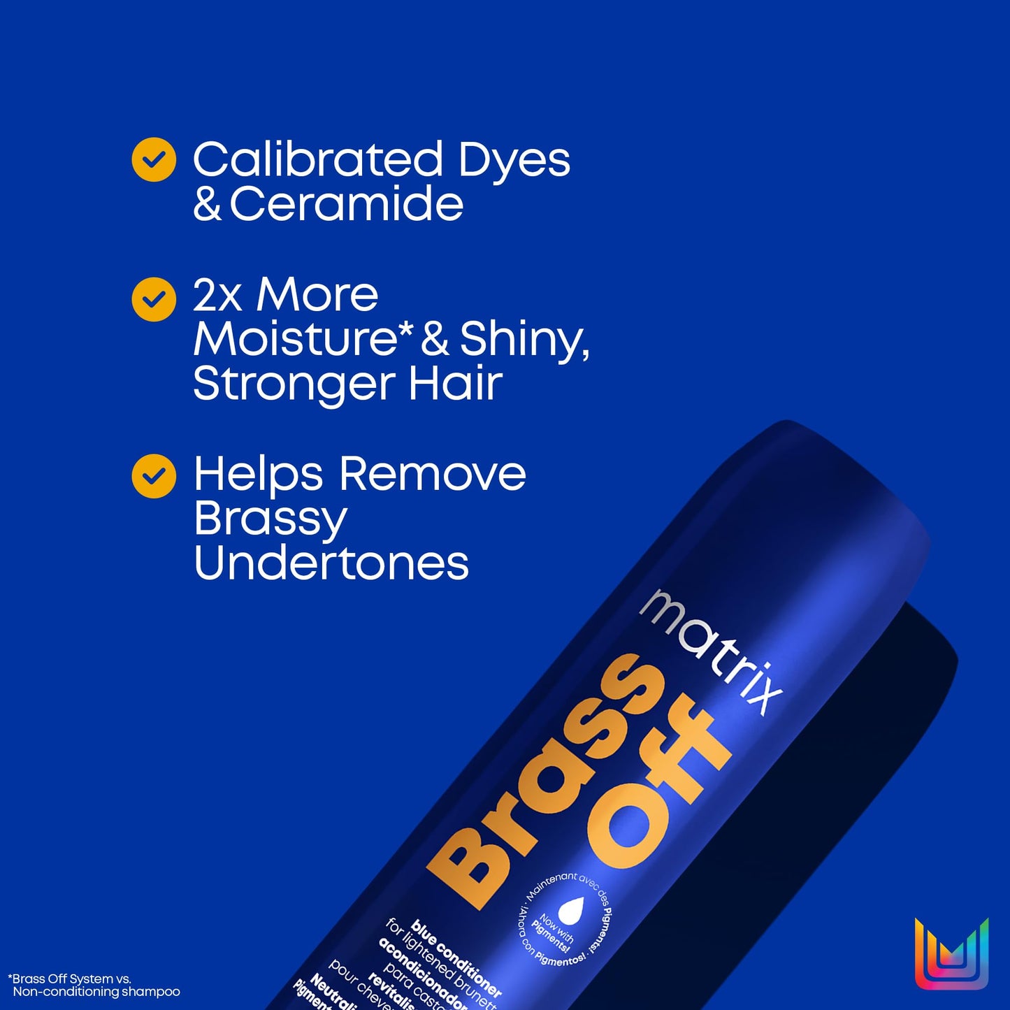 MATRIX Brass Off Blue Conditioner – For Lightened Brunettes, 33.8 Fl Oz