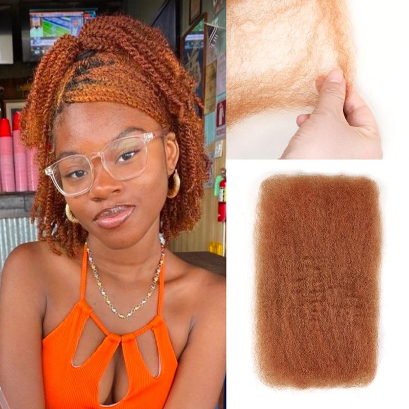 Afro Kinky Bulk Human Hair - 16 Inch 50g 4C Curly Hair for Sister Locs, Mini Twists & Braids | Dye & Bleach (#350)