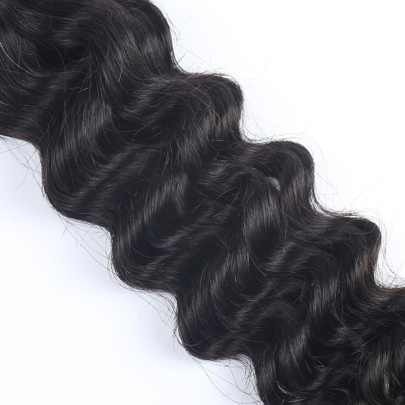 Odir 20 Inch Deep Wave Bulk Human Hair - 100% Unprocessed Brazilian Curly Extensions | 2 Bundles, 100g for Boho Braids