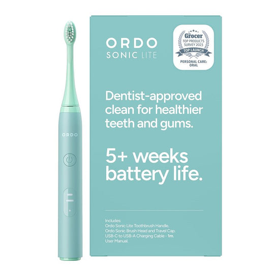 ORDO Lite Sonic Toothbrush, Electric Toothbrushes with 35,000 Pulses Per Min, Dual Modes, Over 5 Weeks Battery, Smart Timer, Waterproof, USB C, Sage