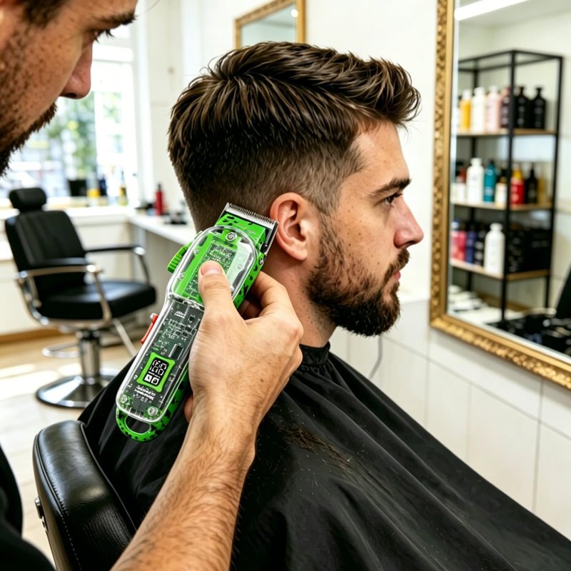 Tuanchuanrp Professional Hair Clippers for Men, Cordless Barber kit for Hair Cutting & Grooming, Hair Clippers Set for Barber Haircut with LED Display 8 Fade Taper Combs(Green)