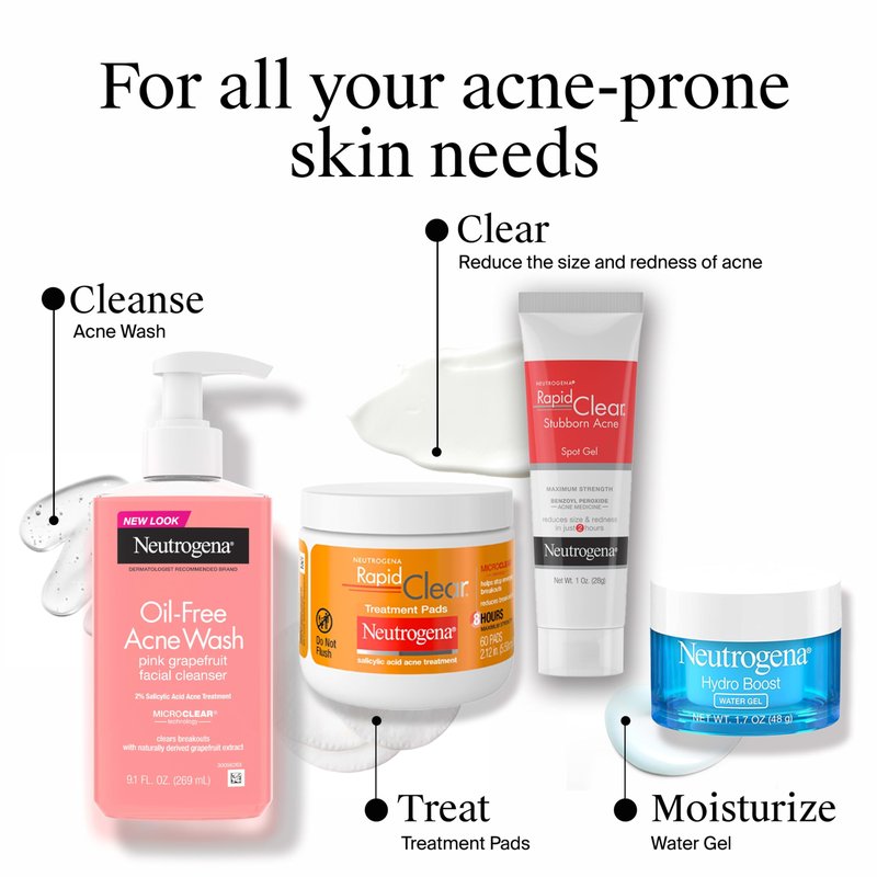 Neutrogena Oil-Free Pink Grapefruit Pore Cleansing Acne Wash and Daily Liquid Facial Cleanser with 2% Salicylic Acid Acne Medicine and Vitamin C, Twin Pack, 9.1 fl. oz, 2 Pack
