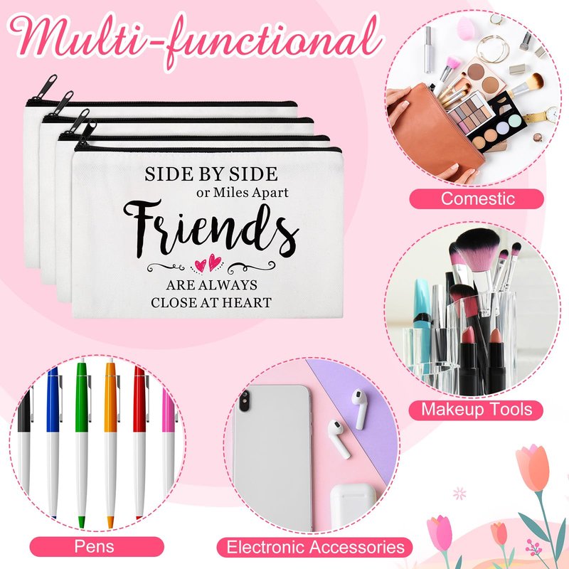 Abbylike 20 Pieces Friends Group Gifts Bulk for Women Friendship Bracelets Makeup Bags Friendsgiving Long Distance Present Party Favors for Friend Family Sister Birthday