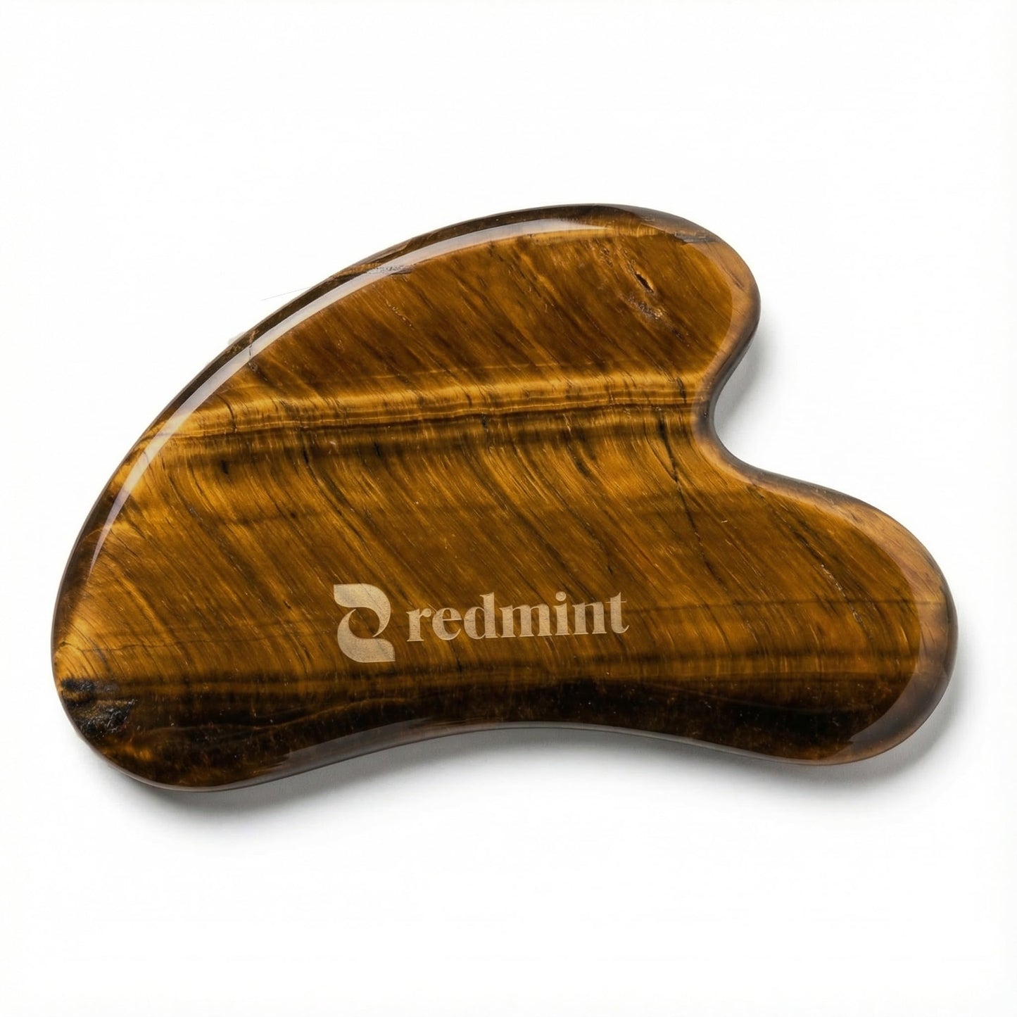 Redmint Tiger Eye Gua Sha Tool for Face, Natural Face Stone Gua Sha Facial Massage Tool for Puffiness Reducing, Jawline Sculpting, Lymphatic Drainage Support, Skin Care Routine