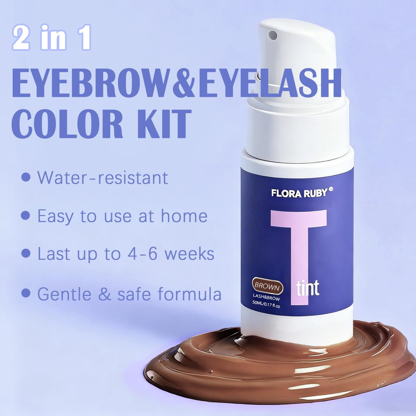 Lash Color Kit, Professional Black and Brown DIY Eyelash & Eyebrow Color Kit, Flawless Eyebrow Color Lasting for 4 Weeks with Natural Ingredients, Safe & Easy to Use with Mixing Brush & Mixing spoon