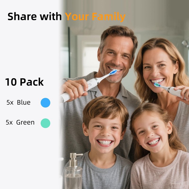 DentaZotic Plaque Control Replacement Heads for Philips Sonicare, Electric Toothbrush Replacement Heads for Adults, White 10 Pack