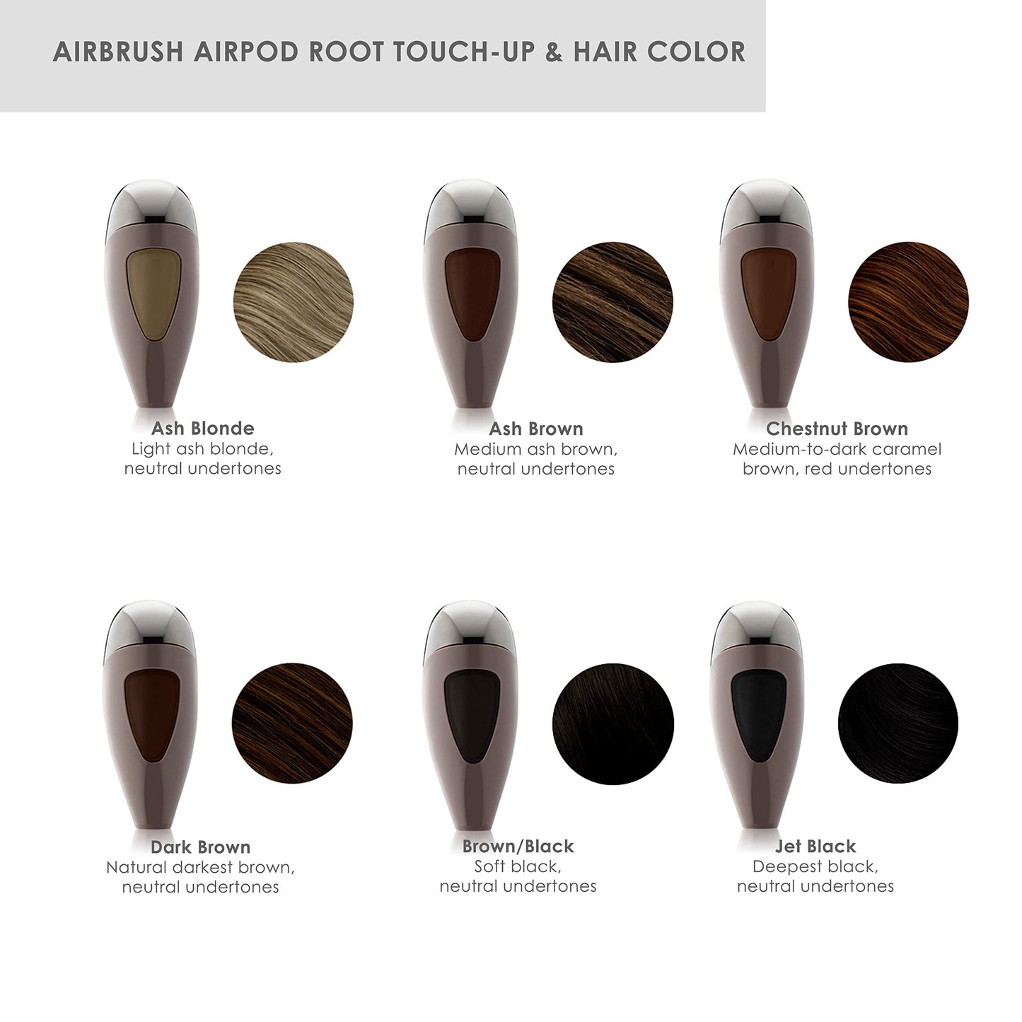 Temptu Airpod Airbrush Root Touch-Up & Hair Color , Brown/Black
