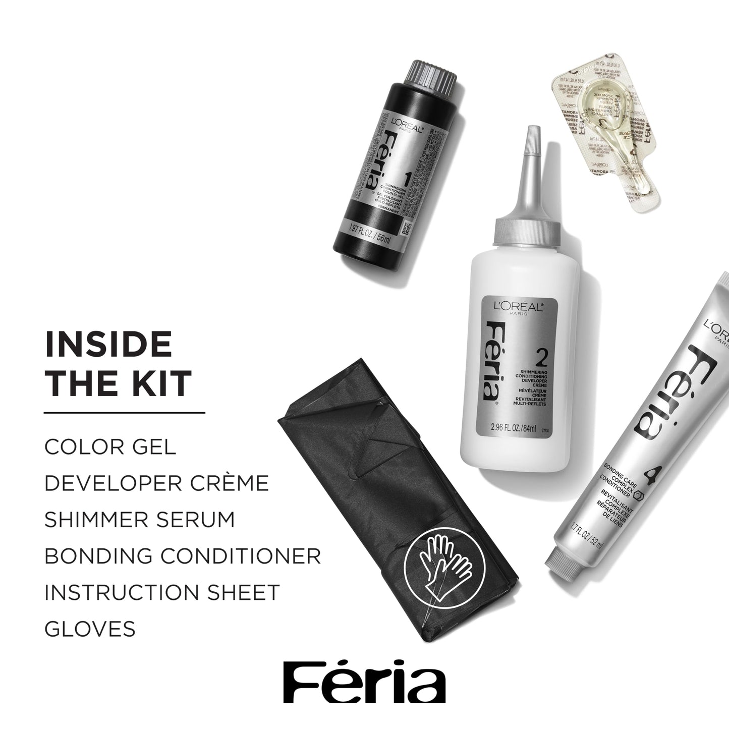 L’Oreal Paris Feria Midnight Bold Multi-Faceted Permanent Hair Dye, One-Step Hair Color Kit for Dark Hair, No Bleach Required, Orchid Glow