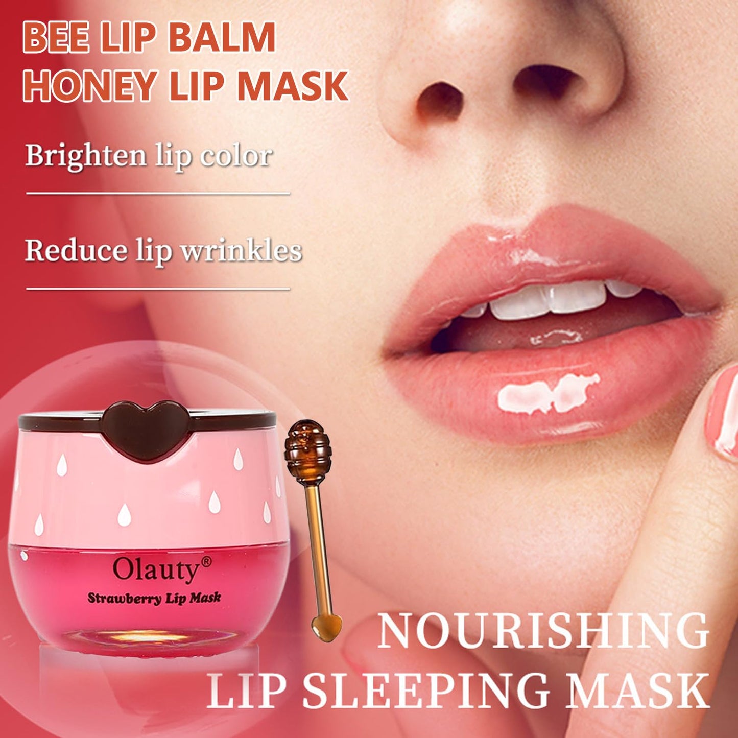 10 PCS Bee Lip Balm Honey Pot, Honey Lip Mask Bulk, Moisturizing Lip Sleeping Mask Hydrating Prevention Dry & Cracked Lip, Reduce Lip Lines and Wrinkles, Wedding Gifts, Bulk Gifts