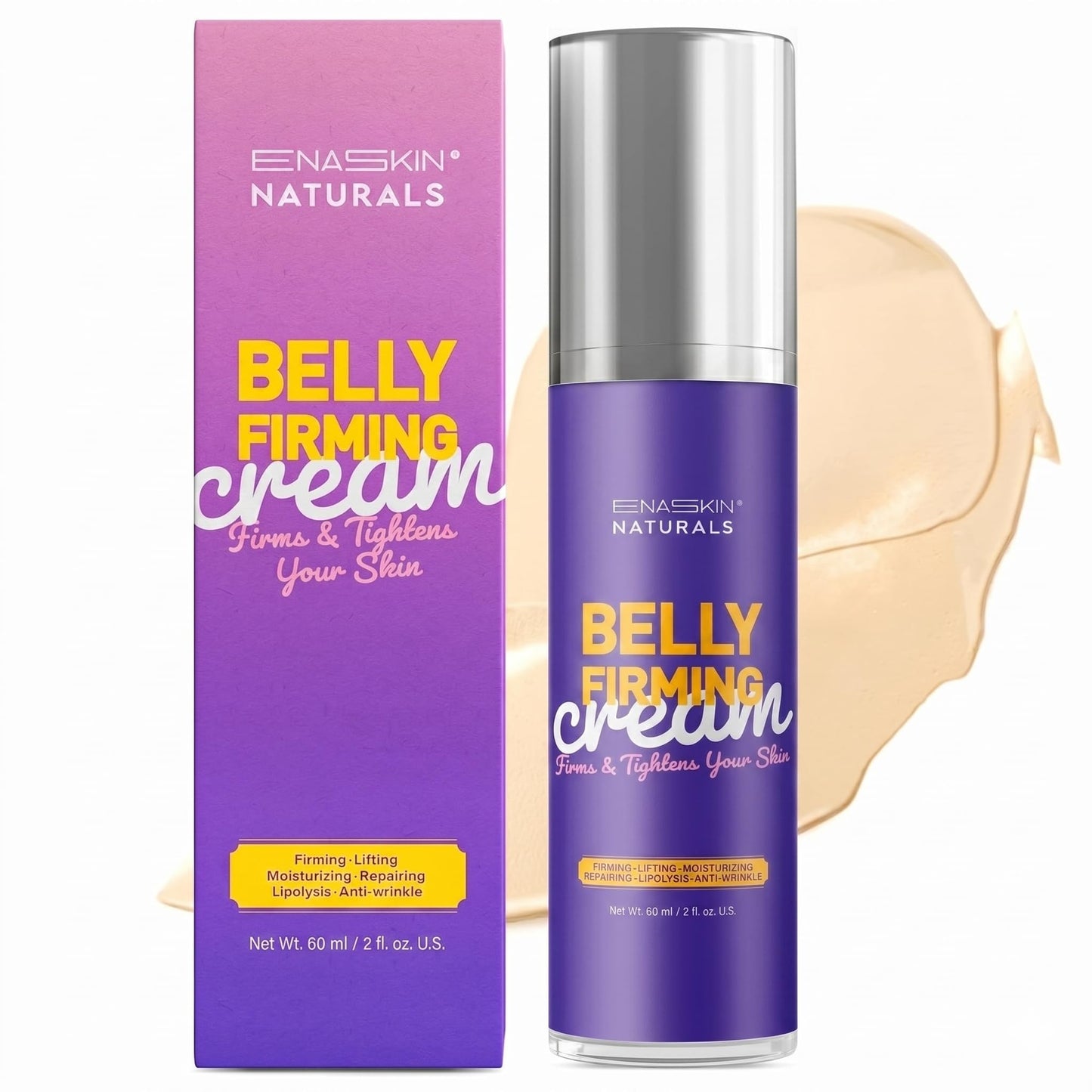 Belly Firming Cream for Tightening & Cellulite – Moisturizing & Lifting Body Lotion for Women - 2 Fl Oz