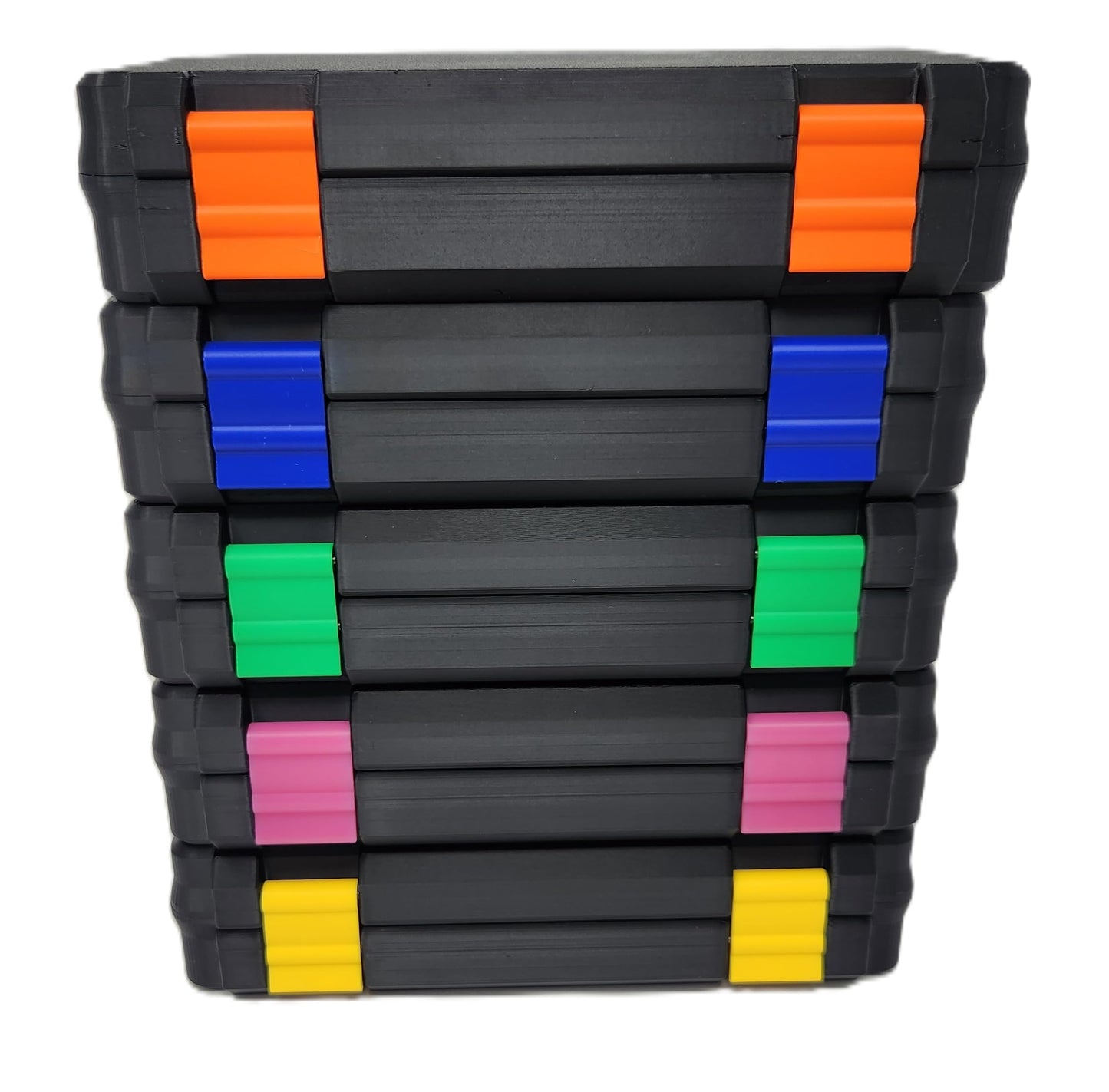 3D Printed - 3ml Vial Storage Case - Freezer Safe Hard Shell Peptide Case for Home, Fridge, Travel (Black/Yellow, 50 3ml Vials)