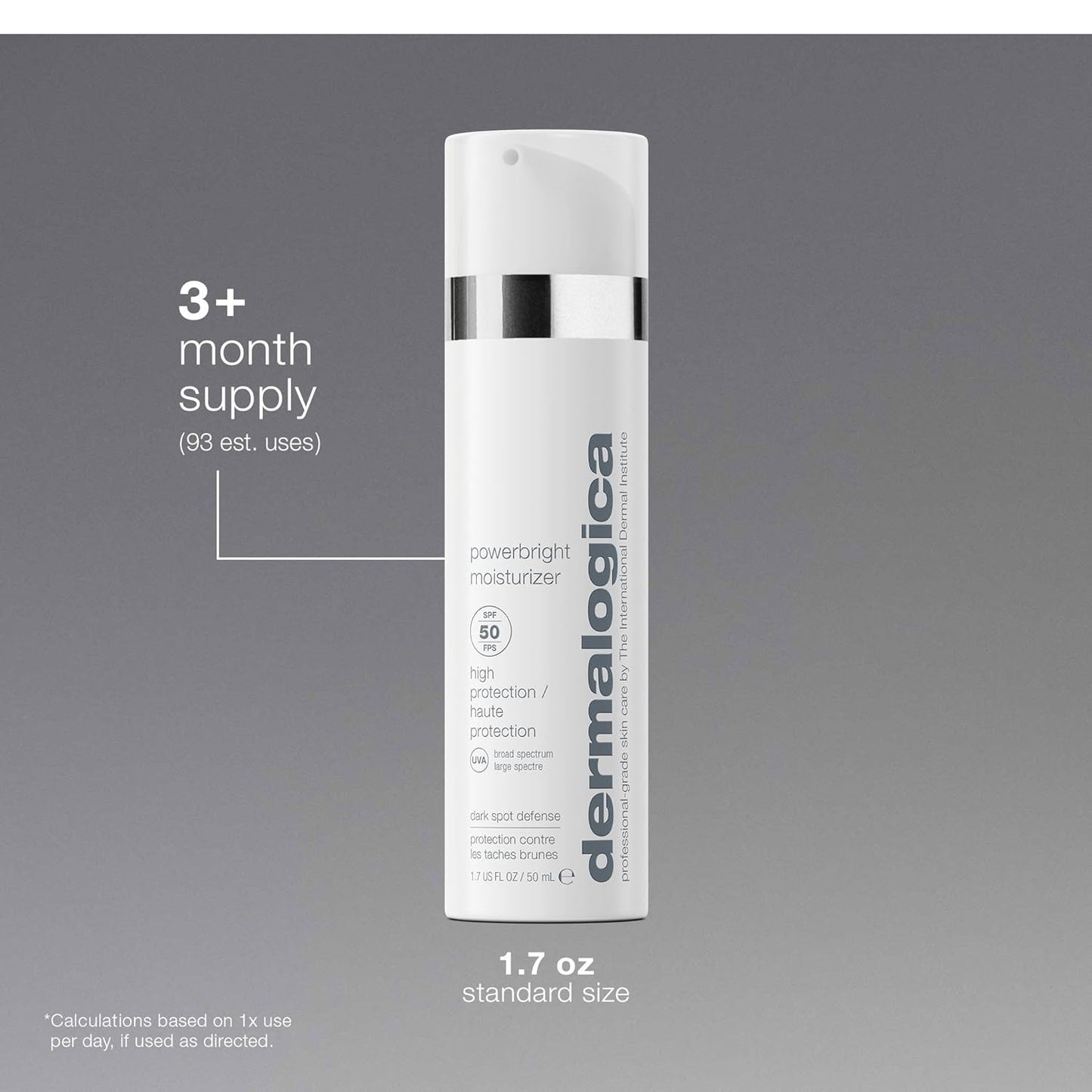 Dermalogica Powerbright Moisturizer SPF 50 | Facial Sunscreen with Niacinamide & Hyaluronic Acid - 1.7 Fl Oz