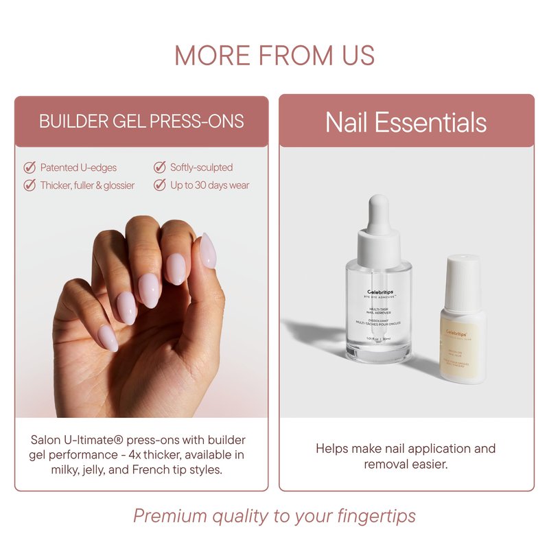 Celebritips Nail Art Press-Ons | Scarlett, Extra Short Oval Nails, Reusable | 16 sizes - 32 Nails Kit with Super-hold Nail Glue and Sticky Tabs