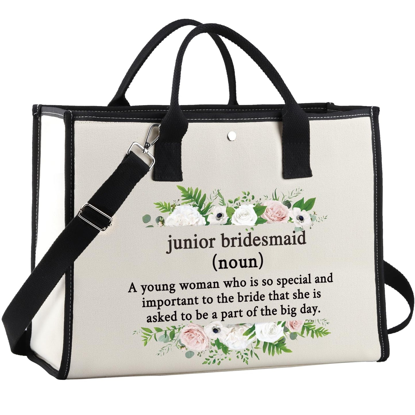 WCGXKO Junior Bridesmaid Gift Maid of Honor Proposal Gift Wedding Day Zipper Pouch Makeup Bag For Bridesmaid (Junior Bridesmaid LT)