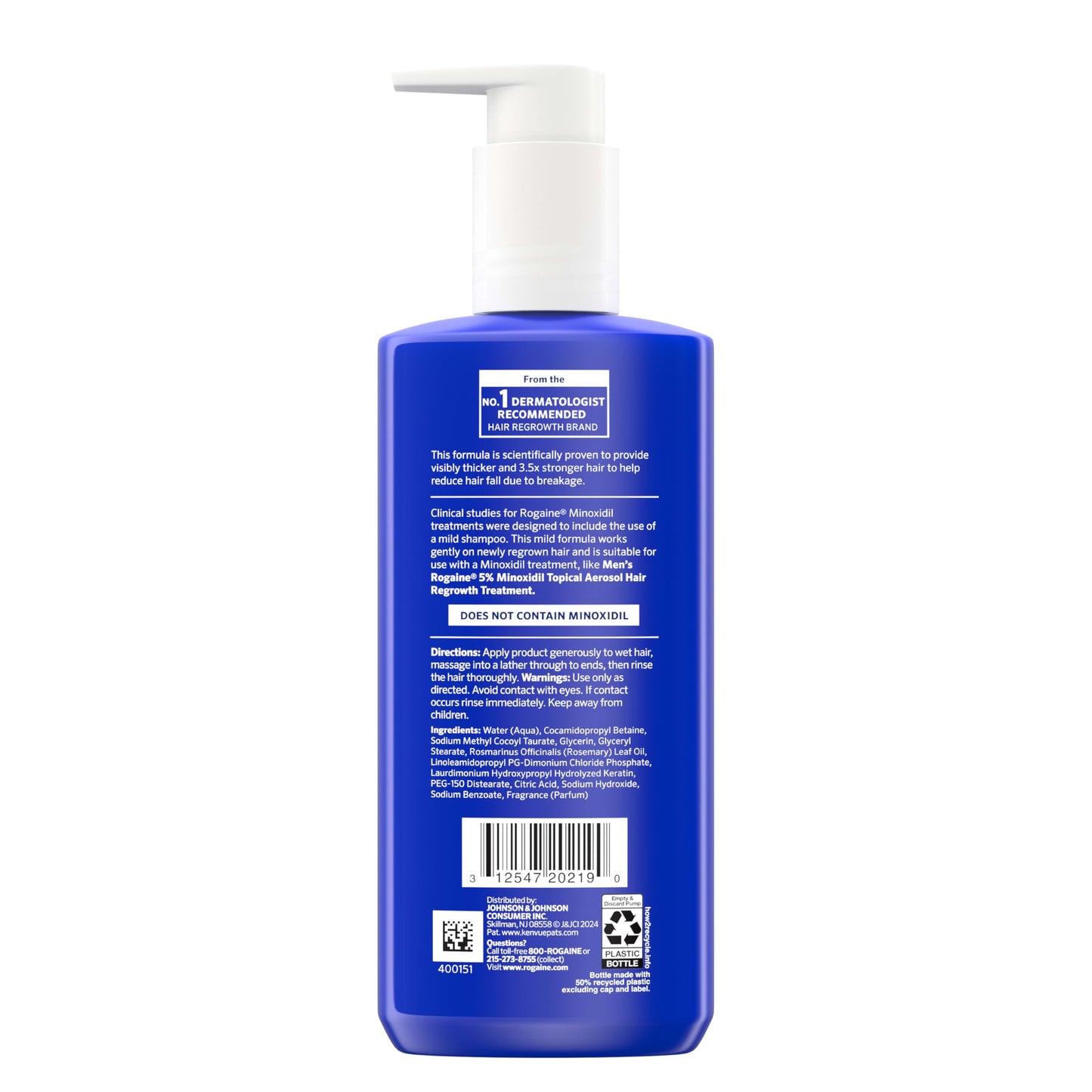 Rogaine Men's Thickening 2 in 1 Shampoo + Conditioner, Hair Thickening Shampoo & Conditioner with Rosemary Oil, Keratin & Citric Acid Leaves Hair Visibly Thicker, Not Minoxidil, 8.4 fl. oz