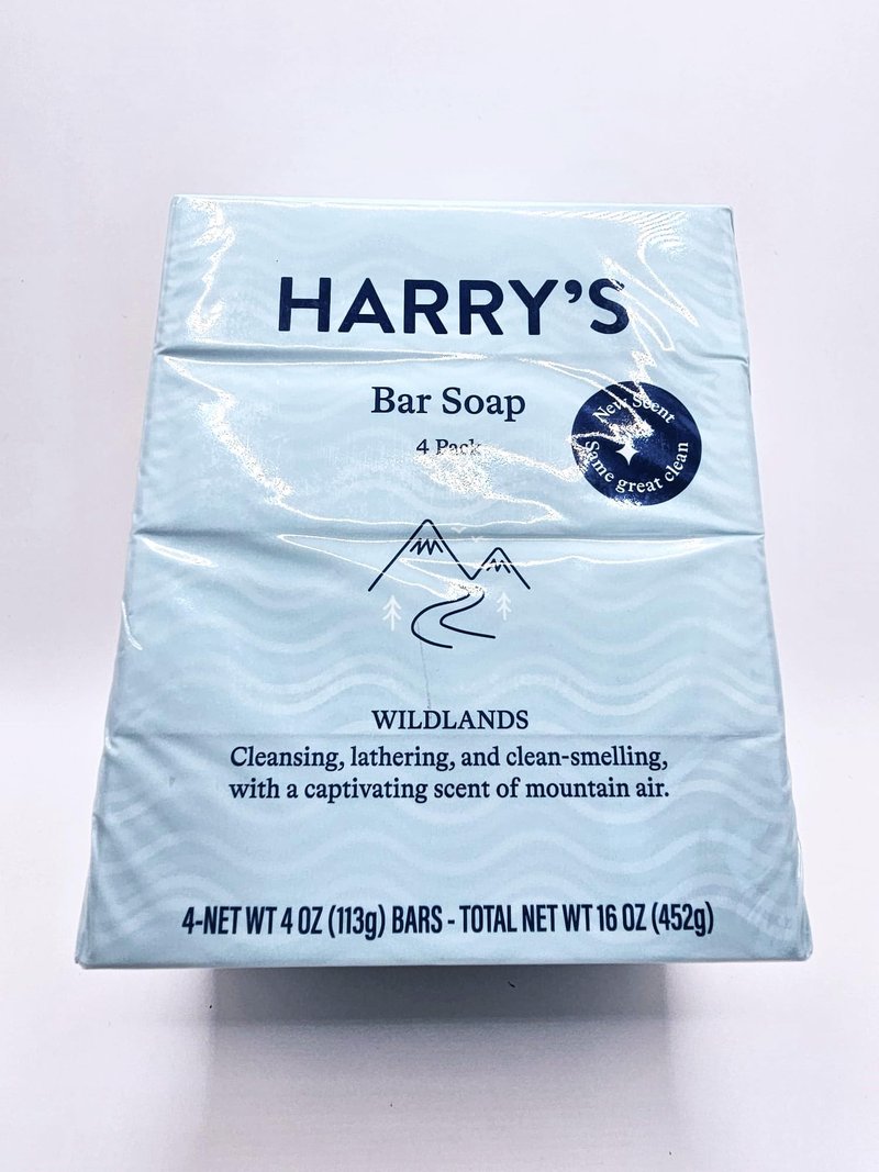 Harry's Wildlands Bar Soap, 4 Pack, 4 Oz Each, Blue