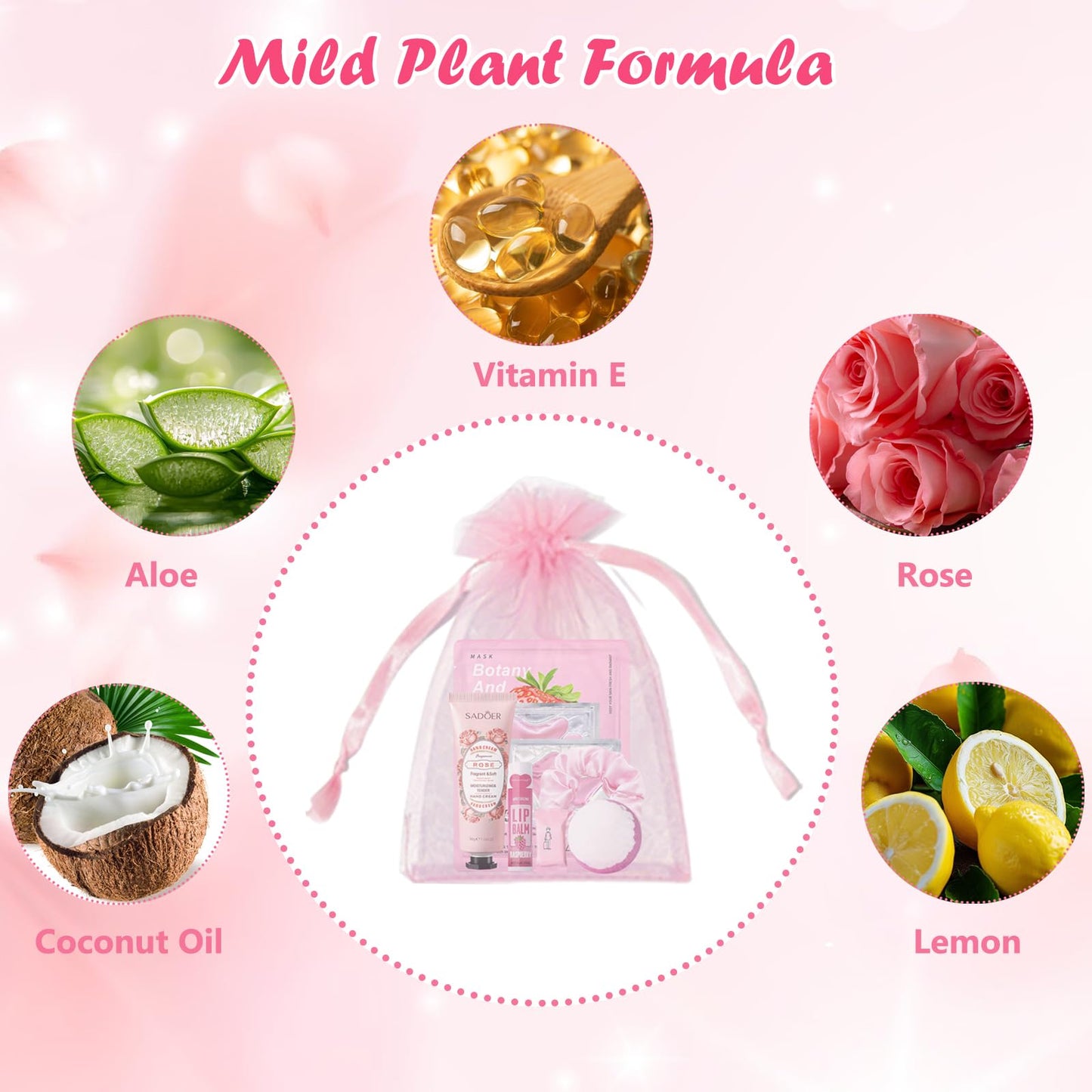 108 PCS Spa Party Supplies for Women, Spa Party Favors Include Facial Masks, Lip Mask, Lip Balm, Under Eye Patches, Foot Bath Bombs & Hand Cream, Christmas Gifts for Women Birthday Sleepover Party