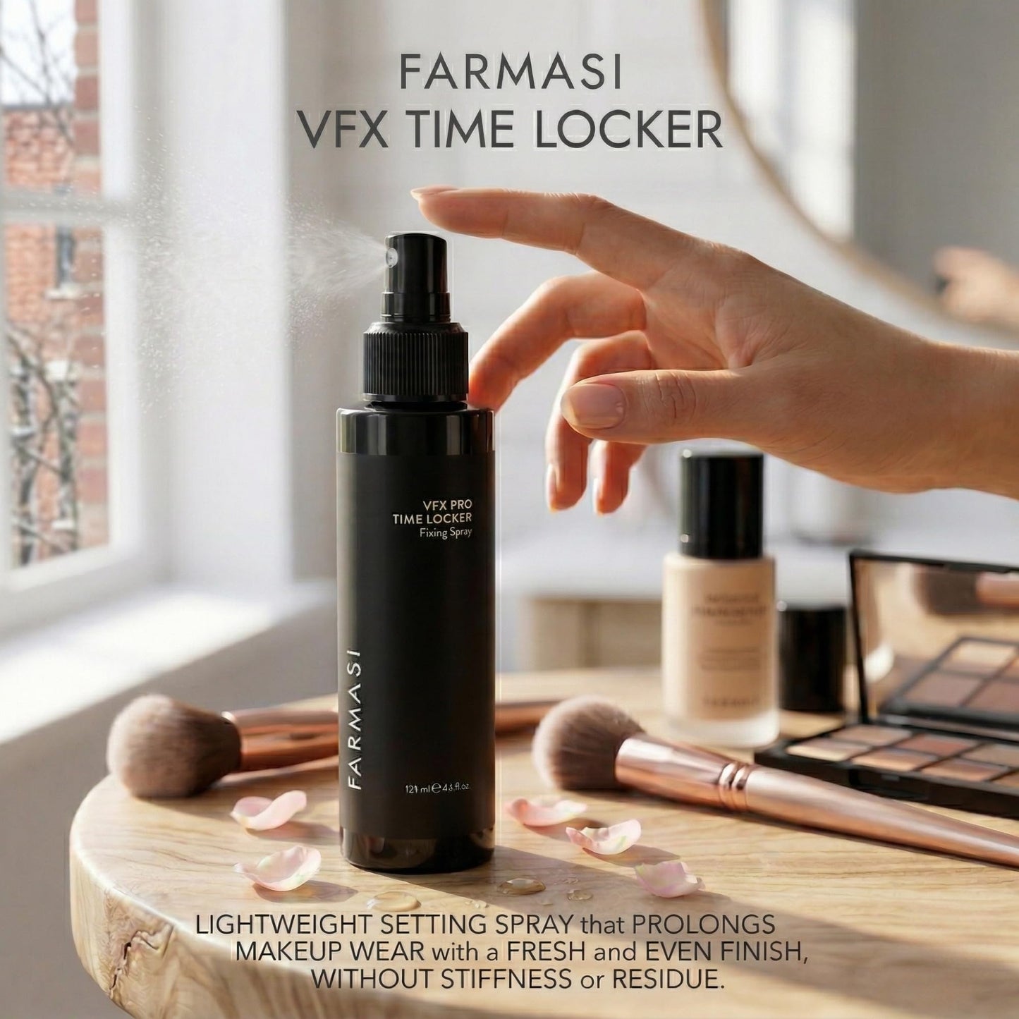 FARMASI Makeup Time Locker, Long-Lasting Makeup Setting Spray, Oil-Free, Lightweight, All-Day Wear Revitalizes, Natural Finish, 4.2 fl. oz / 125 ml