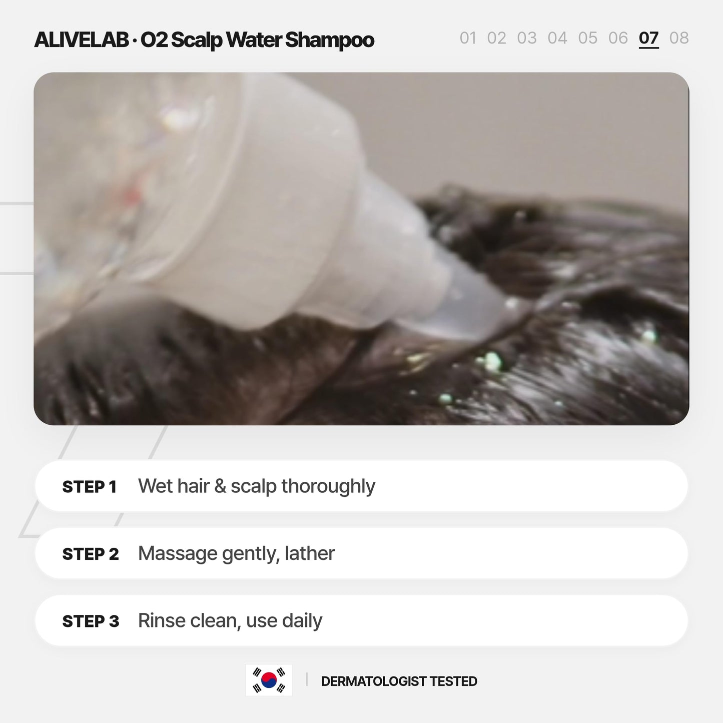 ALIVELAB O2 Scalp Water Shampoo for Sensitive Scalp, Itchy, Anti Dandruff, Deep Cleansing and Soothing, Hair Care, Scalp cleanser, Water Type, Liquid shampoo, Silicone-Free 11.83 fl oz