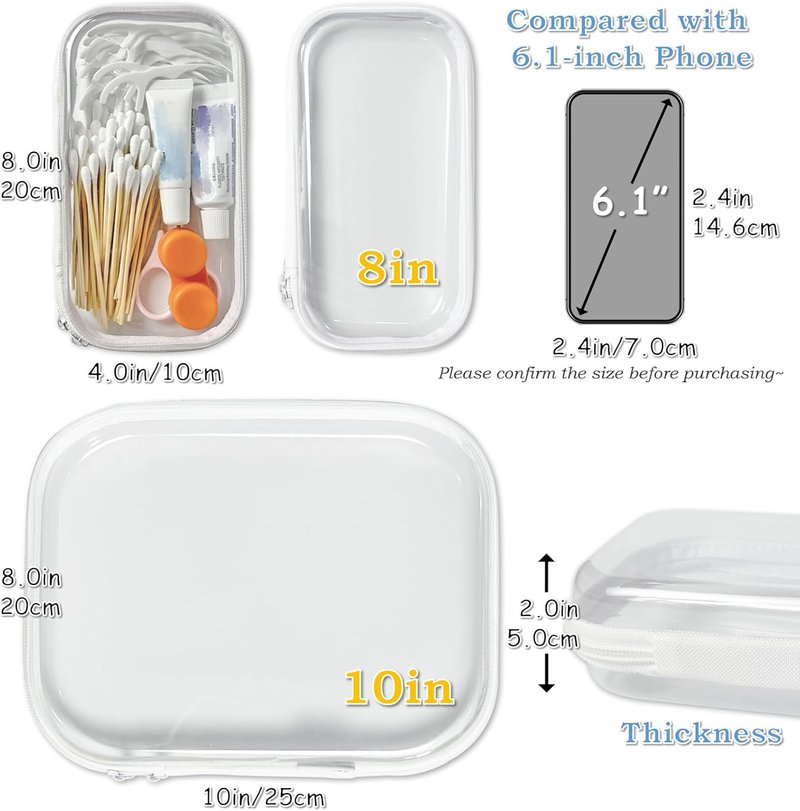 Clear Hard Zipper Case - Durable Storage Pouch for Snacks & Toys | Travel Organizer