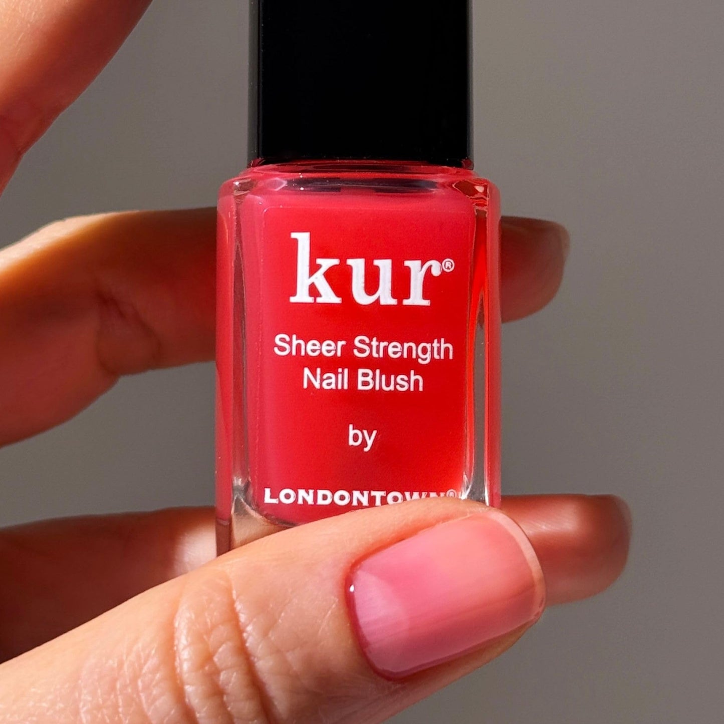 LONDONTOWN Sheer Strength Nail Blush - 2-in-1 Tinted Nail Hardener Strengthening Treatment With Jelly Finish, Poppy, 0.40fl oz