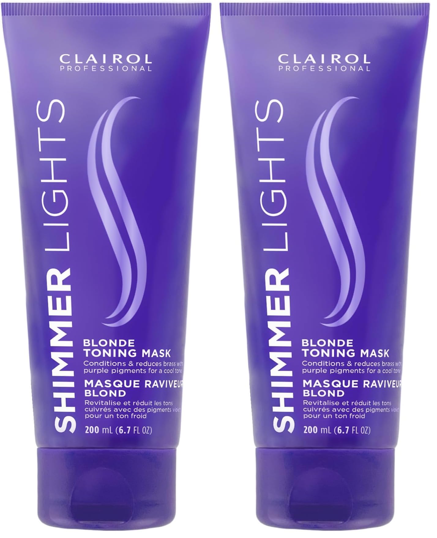 Clairol Professional Shimmer Lights Violet Toning Mask 200mL - Packaging may vary,(Pack of 2)