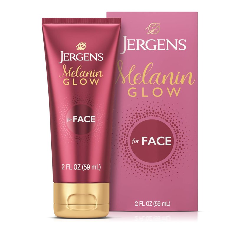 Jergens Melanin Glow Facial Enhancer - Luminizer & Moisturizer with Hyaluronic Acid | 2 Oz