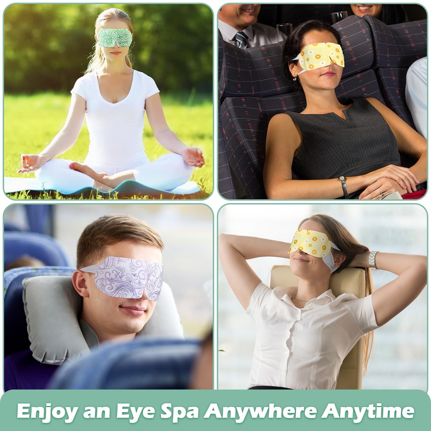 Silicherry 48 Packs Steam Eye Mask Disposable Self Heating Eye Mask for Dry Eyes Spa Warm Sleep for Home Office Travel Eyestrain Relieve