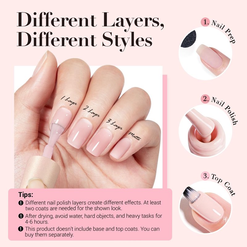 AZUREBEAUTY Nail Polish Quick Dry All Season Natural Color Fingernail Polish Salon-Quality for Women Home Gifts