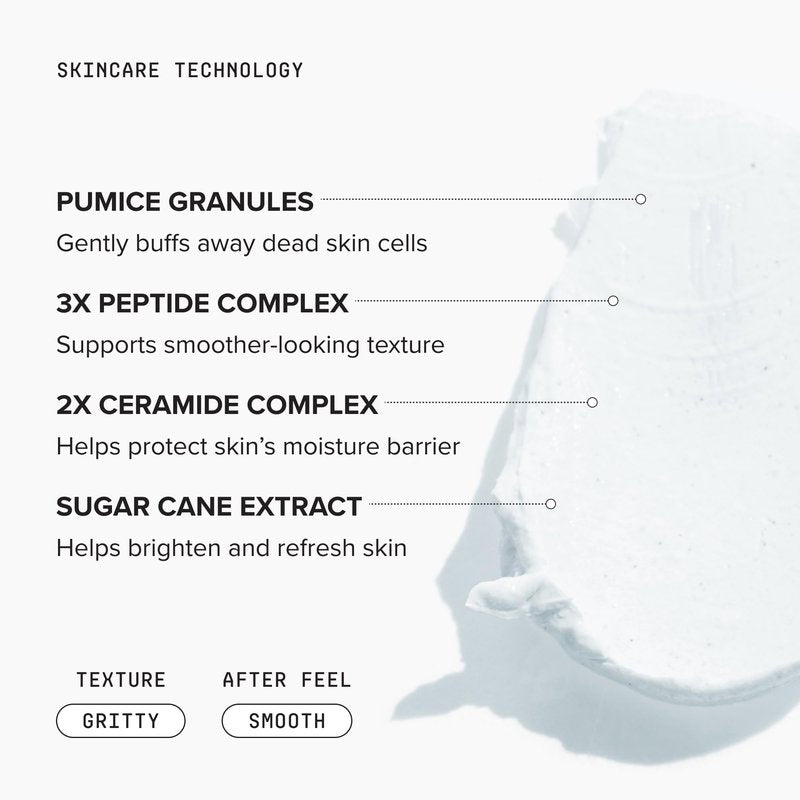 DRMTLGY Microdermabrasion Scrub – Face Exfoliator to Smooth & Polish Dull, Rough Skin – Gentle Facial Scrub with Pumice – 2 oz