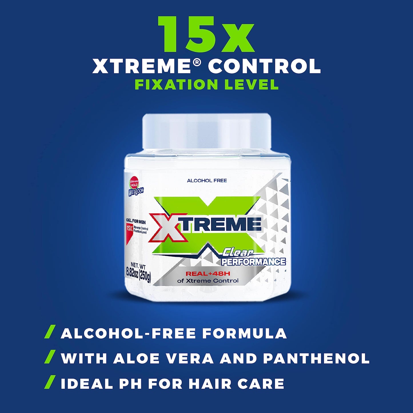 Xtreme Performance Clear Styling Hair Gel with Aloe Vera, 8.82 oz Jar (Pack of 12)