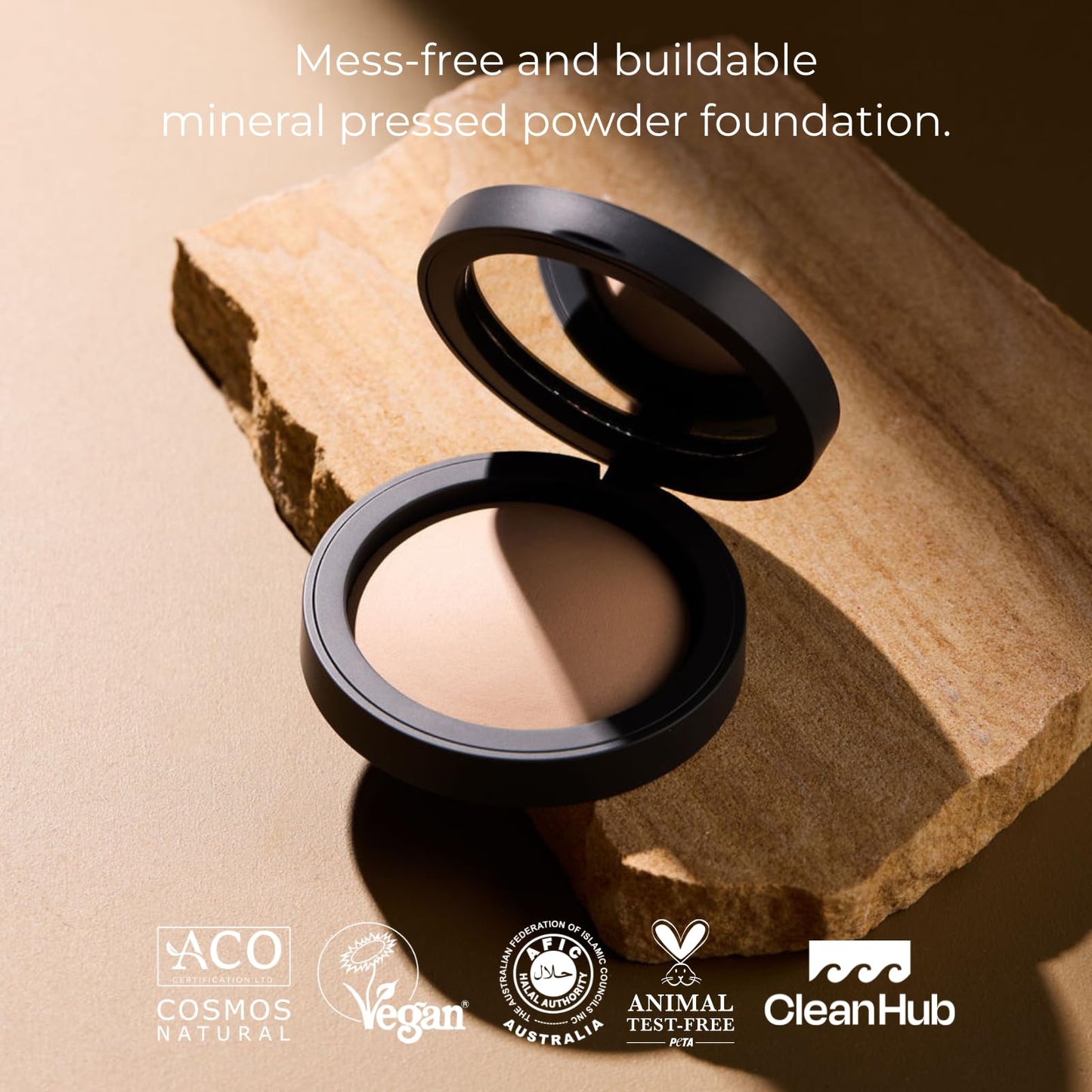 INIKA Organic Buildable Baked Mineral Foundation Compact Powder - Lightweight, Breathable Natural Base with Hydrating Squalane and Magnolia Bark Extract - Natural and Vegan Makeup, Nurture, 0.28 oz