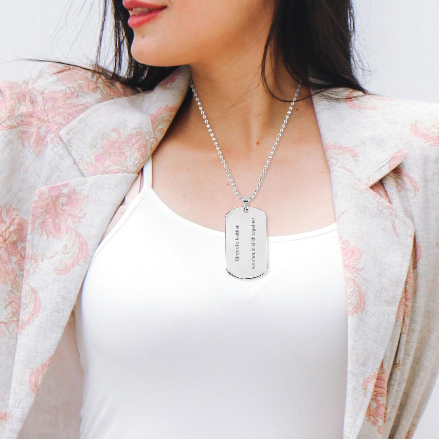 Mikovivi Birds of a Feather Necklace, Stainless Steel Singer Album Inspired Merch with Flannel Trendy Pendant Necklace Jewelry Gifts for Concert Fans