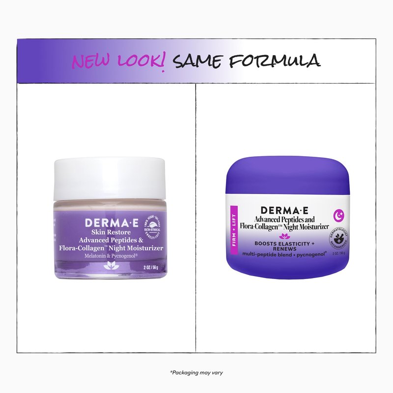 Derma-E Advanced Peptides and Flora-Collagen Night Moisturizer Unisex Moisturizer 2 oz