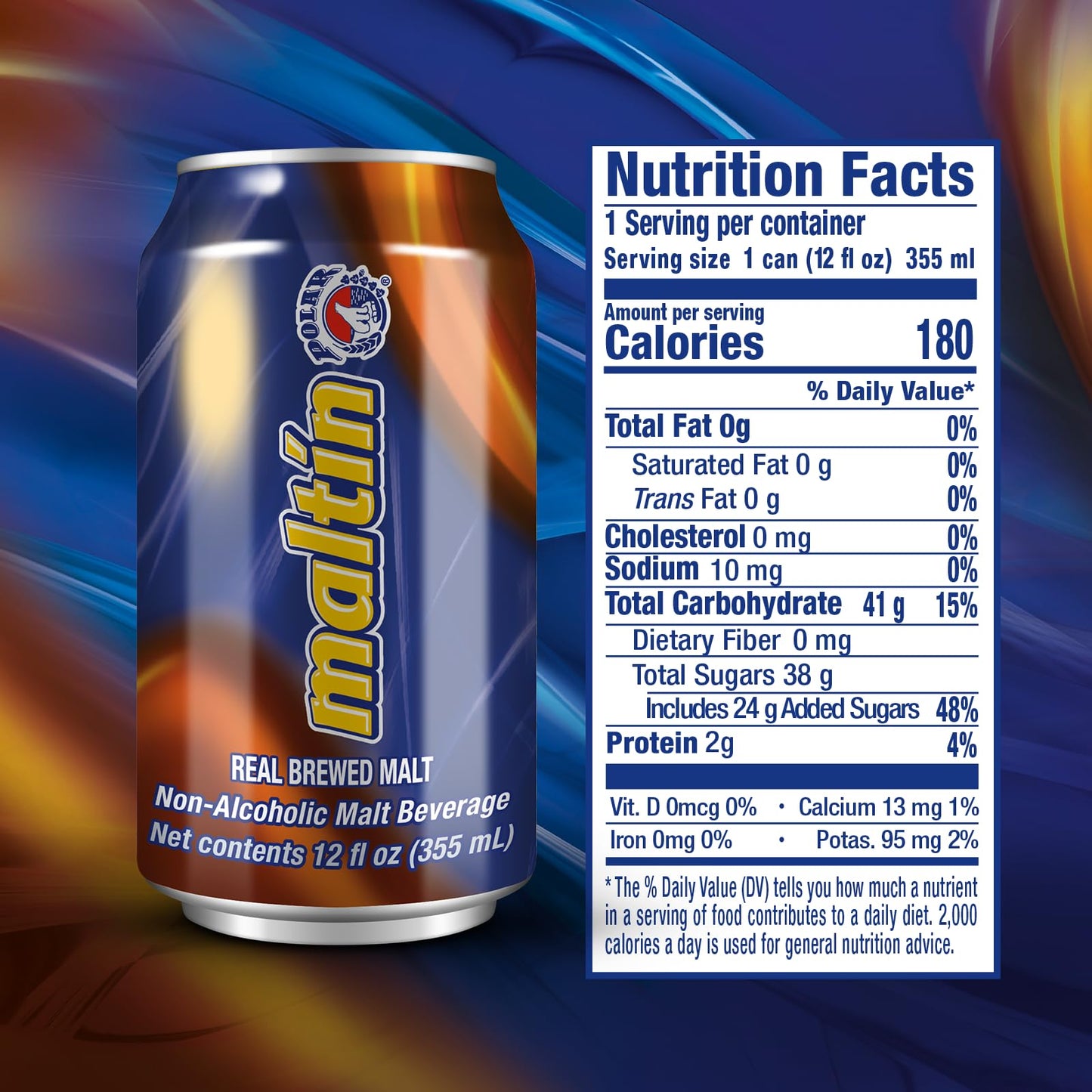 Maltin Polar Non-Alcoholic Malt Beverage – Natural Cane Sugar Drink (12-Pack)