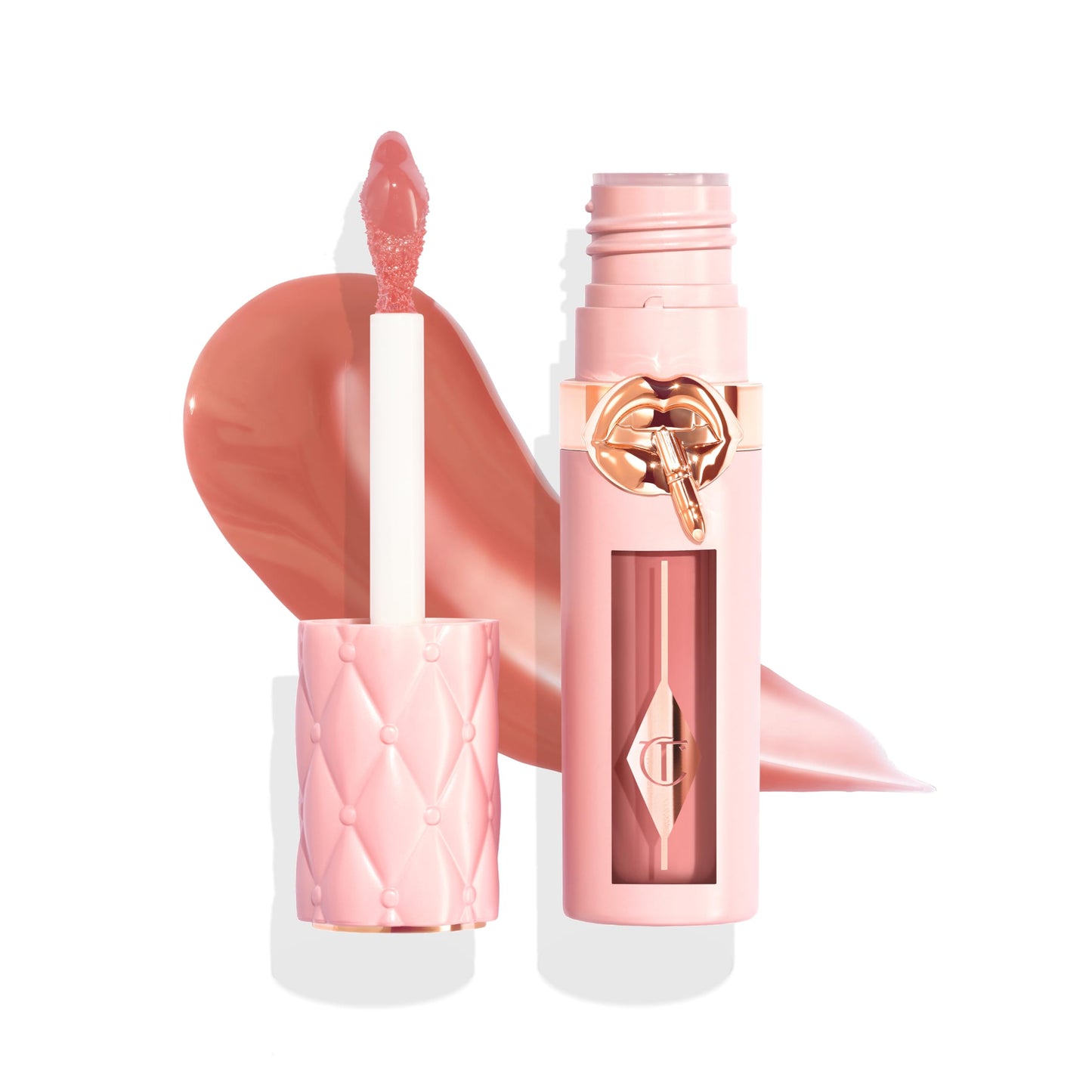 Charlotte Tilbury Pillow Talk Plumpgasm Lip Gloss - Hydrating Lip Plumper with Hyaluronic Acid & Plumpgasm Heat + Ice Technology for Juicy, Glossy Fullness - Fair/Medium