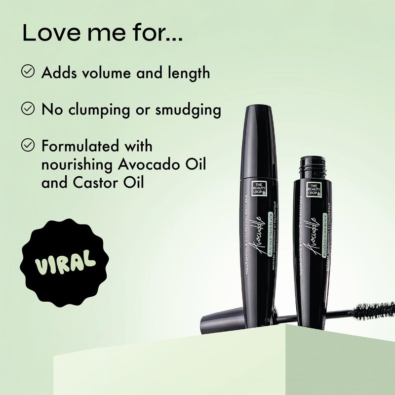 The Beauty Crop Avocuddle Mascara - Blacker Than Black - Volumizing Lash Mascara - 12 ml