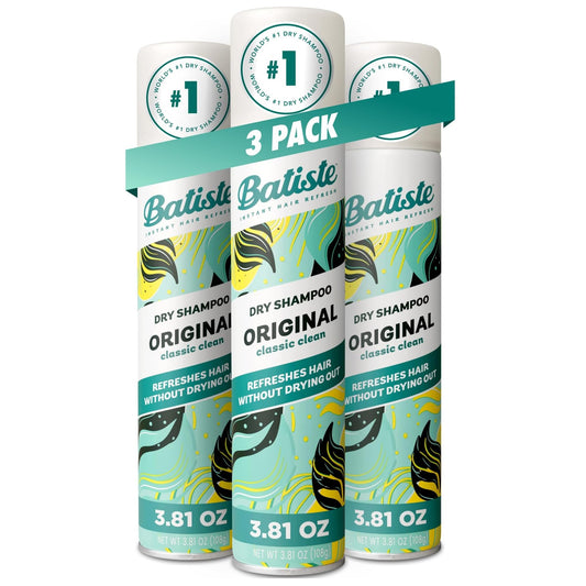 Batiste Dry Shampoo, Waterless shampoo, Original, 3.81oz, Pack of 3