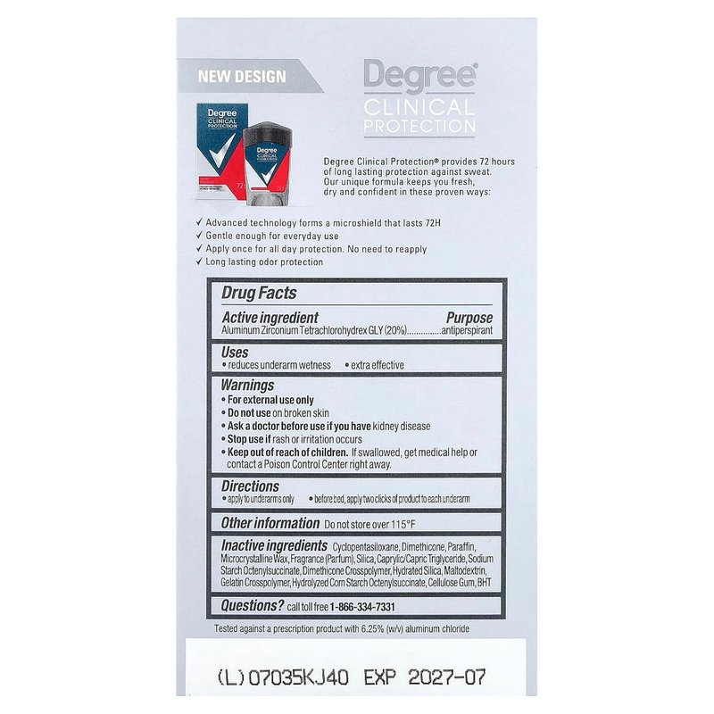 Degree Men Clinical Protection Sport Antiperspirant & Deodorant - 1.7 Oz, Pack of 3